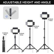 Đèn LED chụp ảnh 6 inch nhỏ gọn kèm kẹp gắn tiện lợi, sạc lại được, bao gồm chân đế tripod điều chỉnh được, phù hợp cho họp hành, livestream, chụp ảnh, tiệc tùng, làm quà tặng và nhiều mục đích khác - màu đen - Xem 3