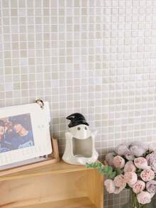 WoStick 10 Inch X 10 Inch Waterproof Textured Vinyl DIY Wallpaper, Self-Adhesive Backsplash Tile, Peel And Stick Mosaic Tile, For Home Decor - Stone-patterned Apricot Color - View 10