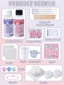Taba Kit 100ml DIY Making Set, Includes 3 Silicone Molds, Suitable For DIY Handicrafts And Jewelry Making, Ideal For Beginners, Classroom Prizes, Party Gifts - Set - View 10
