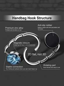 Purse Hook For Table, Constellation Zodiac Print Foldable Metal Handbag Hanger, Portable Table Bag Holder For Restaurant Desk, Unique Gift For Astrology Lovers, 12 Zodiac Signs Available - Multicolor - View 9
