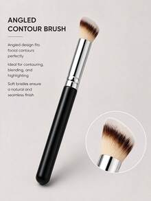 Makeup Brush Set, Soft Face Makeup Brushes With Black Handles, Angled, Flat And Rounded Brush Heads For Foundation, Blush, Powder And Concealer, Cosmetic Brushes For Women, Girls, Beginners, Daily Makeup And Travel - Multicolor - View 3