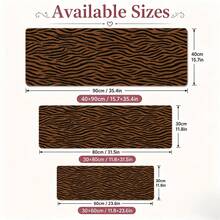 Brown Black Tiger Stripe Extended Mouse Pad, Plush Animal Pattern Textured Large Desk Mat With Non-Slip Base, Smooth Cloth & Natural Rubber For Office Gaming Home Study Workspace, 4 Sizes Available - View 5