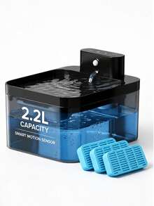 Wireless Cat Water Fountain 2.2L, With Motion Sensor, Quiet Water Pump And LED Light, 2600mAh Battery Powered, High-Quality Filtration, Replacement Filter Cartridges Available Separately - Multicolor - View 13