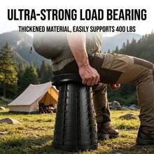 Portable Folding Stool, Adjustable Height Foldable Stool, Lightweight Folding Chair, Suitable For Camping, Hiking, Fishing, Travel, Outdoor Activities And Home Use - Black - View 2