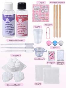 Taba DIY Kit, DIY Jewelry Making Set, 1:1 AB Liquid Silicone With 3 Molds, Create Ultra-Soft Gel Handmade DIY Kit, Birthday Holiday Gift Party Favor, Suitable For Hobbyists DIY Craft, Ideal Choice For Beginners - Set - View 8