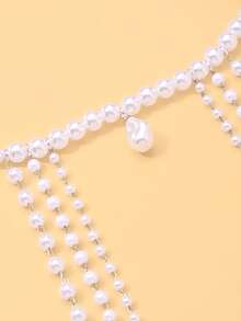 1pc Tassel Shoulder Chain, Personalized High-End Multi-Layer Pearl Body Chain, Party Accessory - Multi-story - View 8