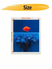 DIY Lone Red Poppy In Deep Blue Field (Frameless Or Framed 8x12 / 16x20 Inches) Paint By Numbers Kit (Acrylic) Arts & Crafts For Adult Beginners, Home Wall Decor, And Creative Holiday Gifts For Interior Design - Sets - View 10