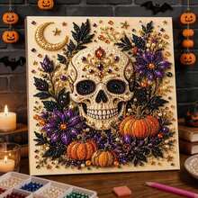 1 قطعة لوحة رسم اللؤلؤ للهالوين جديدة جداً DIY رسم الماس ديكور جداري صورة معلقة - متعدد الألوان - مشاهدة 14