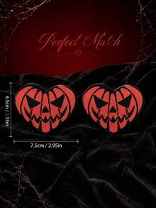 1 Pair Evil Pumpkin Y2K Nipple Covers, Suitable For Holiday Celebrations - Multicolor - View 5
