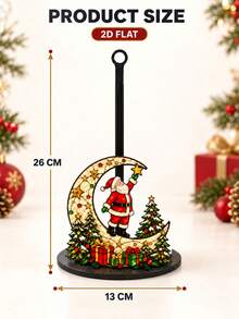 2D FLAT Christmas Hair Tie Storage Rack - Christmas Decoration, Desktop Organizer For Storing Hair Ties, Headbands, Hair Clips (Combines Display And Storage Functions), Santa Claus Design, Also Suitable For Christmas Decoration, Multi-Functional Home Decor Storage Solution, Jewelry Storage Rack - Multicolor - View 9