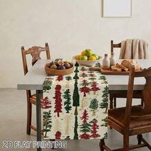 1 Buah Bendera Meja Natal Cetak Datar 2D dengan Pola Natal Berwarna-warni, Digunakan untuk Dekorasi Rumah di Dapur, Meja Kopi, dan Meja Rias, Cocok untuk Pesta Liburan. - 14 - View 1