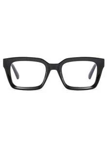1PC Men's Plastic Square Multicolor Casual Retro Daily Commute Premium Versatile Clear Lens Glasses, Suitable For Street Photography, Work, Study, Dating, Etc. - Black - View 3
