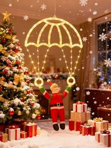 1 buah Lampu Parasut Santa Natal, Desain Kreatif Parasut Santa, Ditenagai oleh USB, Cocok untuk Dekorasi Dalam Rumah untuk Suasana Liburan, untuk Ruang Tamu, Kamar Tidur, Dekorasi Pohon Natal, Hadiah Pesta - parasut - View 9