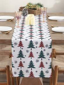 1pc Christmas Decorative Table Runner Suitable For Home Decor - Green - View 8