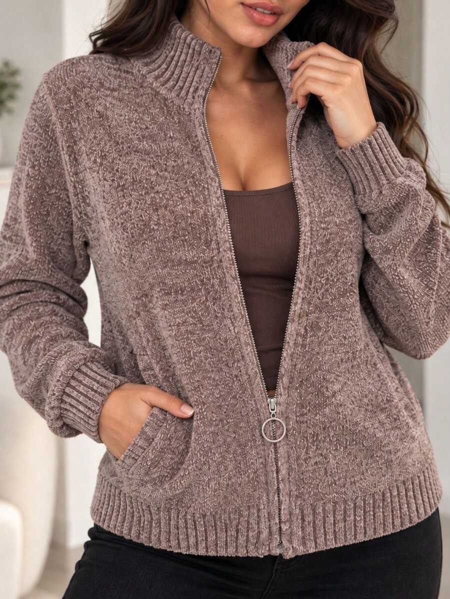 Women Cardigans - Brown - View 1