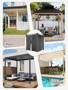 Outdoor Curtains, Suitable For Patio, Porch, Gazebo, UV-Resistant And Fade-Resistant, Combining Sun Protection And Privacy Decoration; Sold In Pairs - A - View 10