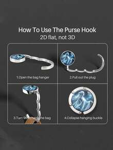 Purse Hook For Table, Constellation Zodiac Print Foldable Metal Handbag Hanger, Portable Table Bag Holder For Restaurant Desk, Unique Gift For Astrology Lovers, 12 Zodiac Signs Available - Multicolor - View 10