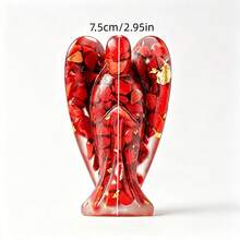 Angel Figurine, Natural Crystal Crushed Stone Resin Decor, - Multicolor - View 14