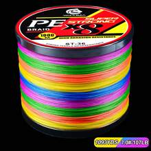 YACUMA 1000M 8 Strand Braided PE Fishing Line, High Strength Polyethylene, Super Powerful & Abrasion Resistant, Multicolor - Multicolor - View 16