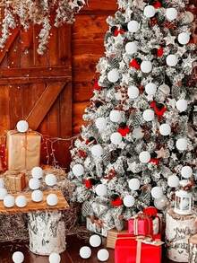 20/50pcs Plush Snowball Set, Suitable For Indoor Party Games, Christmas Holiday Decoration And Home Entertainment, Perfect For Indoor Snowball Fight, Great Indoor Fun Choice - Multicolor - View 4