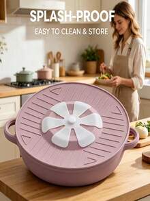 Anti-Overflow Silicone Pot Lid, Reduces Boiling Overspill, Prevents Splashing, Silicone Material, New Kitchen Choice, Easy To Use And Convenient, Easy To Clean, Convenient Storage, 2 Colors Available - Multicolor - View 10