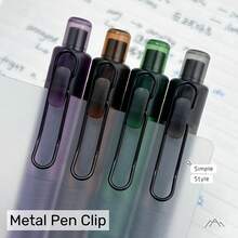 4Pcs TACOTACO Forest Series Retractable Pocket Gel Pen Set 0.5mm Bullet Tip Quick‑Dry Black Ink Gel Pens Portable Clip‑On Writing Pen For School Office - A - View 3