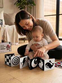 Kartu Stimulus Visual Hitam Putih untuk Bayi - 40 Sisi, Kartu Flash Pengembangan Kognitif Pendidikan Dini, Alat Belajar Balita, Ilustrasi yang Menyenangkan, Papan Visi, Mainan Pengembangan Otak, Hadiah Natal/Ulang Tahun yang Sempurna untuk Bayi & Balita - MultiWarna - View 9