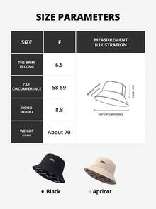 Japanese Style Reversible Bucket Hat, Unisex Casual Sun Hat, Large Head Circumference, Multi-Functional Bucket Hat For Men And Women, Suitable For Bald Heads - Apricot - View 7