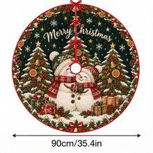 1pc Cute Hugging Snowman Pattern Christmas Tree Skirt, Elegant Color Holiday Decor, 5 Sizes, Unisex Holiday Gift, Suitable For Home And Party Christmas Home Decoration - Cute Hugging Snowman - View 14