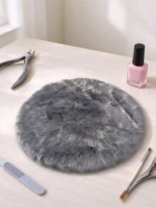 Heart-Shaped Round Plush Nail Art Desk Mat, Soft Plush Nail Support Pad, Fluffy Photography Background Prop, Suitable For Nail Salon Tabletop Decoration - Multicolor - View 3