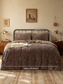 2/3pcs Milk Velvet Bedding Set, Soft, Skin-Friendly, Comfortable, Removable And Machine Washable. Set Includes: 1/2 Matching Pattern Pocket Pillowcase + 1 Duvet Cover With Four-Corner Ties And Zipper. Suitable For Multiple Occasions: Bedroom/Guest Room/Dorm/Travel Hotel Stay - Multicolor - View 21
