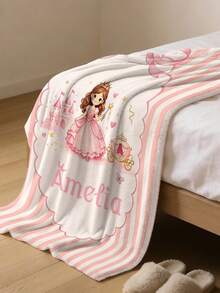 1pc Customized Name Bed Blanket, Personalized Bedding Blanket, Personalized Blanket, Cute Blanket, Comfortable Blanket, Home Gift, Birthday Gift, Christmas Gift, Personalized Gift, Gift For Son/Daughter, Gift For Friend - Style 2 - View 4