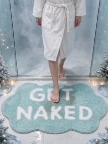GetNaked 不對稱造型浴室地墊，浴室地板墊，可愛浴室地毯，門墊，仿羊絨材質，柔軟蓬鬆印花地毯，浴室墊，浴室裝飾，浴室地毯，門墊，家居地墊，可愛地毯，防滑藍色趣味浴室裝飾，適用於公寓、浴缸、淋浴，可機洗 - A - 查看 8
