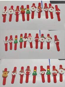 10pcs Christmas Themed Hand Clappers, Featuring Santa Claus, Snowman And Reindeer Patterns, Suitable For Holiday Decoration And Accessories, Perfect For Christmas Parties And Gift Exchanges, Fit For Everyone - Random Shipping - View 11