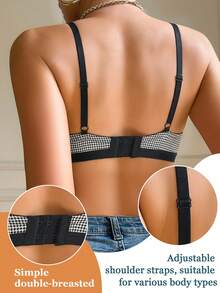 Women's Wireless Push-Up Bra - Comfortable T-Shirt Bra, All-Day Support And Lift, Seamless Fit, Everyday Confidence Choice - Black and White - View 5