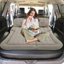 SHIOUCY For Car SUV Travel Camping Back Seat Inflatable Mattress Air Bed W/2* Pillow & Pump Set - Grau - Übersicht 1