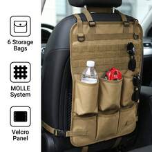 1pc Car Seat Back Storage Bag, Tactical MOLLE Webbing Multi-Layer Pockets, Thickened 600D Oxford Fabric, Wear-Resistant And Scratch-Resistant, Adjustable Straps With Quick-Release Buckles, Handle Design, Universal Fit For Car Models, Suitable For Self-Driving Enthusiasts And Car Owners, Hang On Seat Back To Store Water Bottles, Tools And Miscellaneous Items, Outdoor Travel Car Interior Storage Organizer Bag - Car Seat Cover - View 3