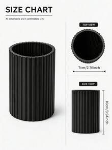 Black Striped Pen Holder, Minimalist Premium Desktop Storage Organizer, Modern Office Desk Stationery Organizer, Suitable For Storing Pens, Pencils, Scissors, Rulers, Makeup Brushes, Office, Study, Dorm Room Desktop Decor, Highly Attractive Practical Storage Item - Multi-color - View 3