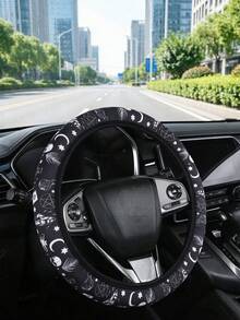 1PC Ice Silk Skull Cartoon Print Steering Wheel Cover, Universal All-Season Car Accessory - Multicolor - View 4