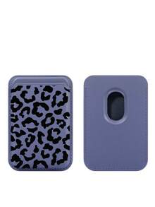 1pc Vintage Leopard Print Magnetic Card Holder, Multi-Color PU Leather Magnetic Card Sleeve, Bank Card & ID Card Storage Magnetic Wallet, Strong Magnetic Attachment To Phone Back, Suitable As Birthday Gift, Holiday Gift For Friends, Family, Couples, Yourself - Multicolor - View 12
