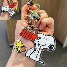 SNOOPY 1pc Creative Cartoon Acrylic Keychain, Cute Key Chain For Men And Women, Bag Charm, Stationery Accessory, Holiday Decoration, Halloween Gift (Random Style) - Multicolor - View 3