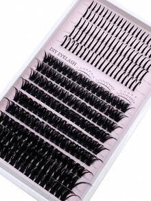 2合1漫畫風睫毛套組,100D睫毛束+仙女髮,262單束睫毛 12-20mm,厚實蓬鬆人造貂毛可重複使用DIY接睫毛套組,適合日常與派對妝容 - D - 查看 5