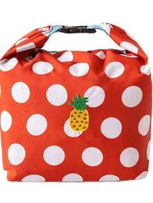 Embroidered Insulated Lunch Bag, Waterproof Storage Bag, Adjustable Roll-Top Design And Foldable Drawstring Closure, Portable, Suitable For Work, School And Picnic, Multi-Functional As Makeup Bag, Laundry Bag Or Shopping Bag - Multicolor - View 15