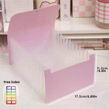 1pc A6 Filing Folder, Expandable & Portable, Solid Color With Index Tabs, Ideal For Documents & Coupon Organizer - Multicolor - View 6