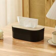 1pc Striped Tissue Box Cover Storage Rack, Nordic Minimalist Style, Rectangular, Home Supplies, Table, Home Decor, Home Organization And Storage, Room Decor, Bedroom Decor, Kitchen Accessories, Kitchen Tools, Kitchen Storage, Travel, Vacation - Multicolor - View 13