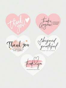 100pcs/50pcs New Elegant Heart Thank You Labels -"Thank You For Supporting My Small Business" Thank You Cards - Arts & Crafts Supplies ﻿ ﻿ ﻿ - Many - View 3