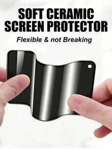 MSRI 3pcs - Ceramic Matte Screen Protector, Anti-Peeping, Anti-Fingerprint, Screen Protection, Matte Surface Screen Light Sensitivity, Touch Sensitive & Smooth, Suitable For Phone Cases, Compatible With IPhone Duo /18 Pro Max/18 Pro/Ultra/17E17 Pro Max/17 Pro/17Air/17/16 Pro Max/16 Pro/16 Plus/16/15 Pro Max/15 Pro/15 Plus/15/14/13/12 And Other Models. - Black - View 2