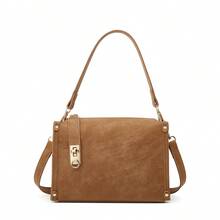 Women Metal Turn‑Lock Box Style Shoulder Bag, Removable Strap Fashion Crossbody Handbag - Multi-color - View 6