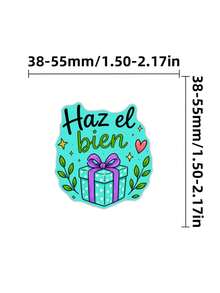 Cute Spanish Positive Quote Stickers 50Pcs, Motivational Phrase Waterproof Vinyl Decals For Planner - Multicolor - View 6