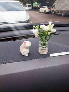 Super Cute Daisy And Rabbit Pattern Car Center Console Decoration, Car Window/Computer Desk Decoration, Car/Home Interior Decoration Accessories - A - View 7